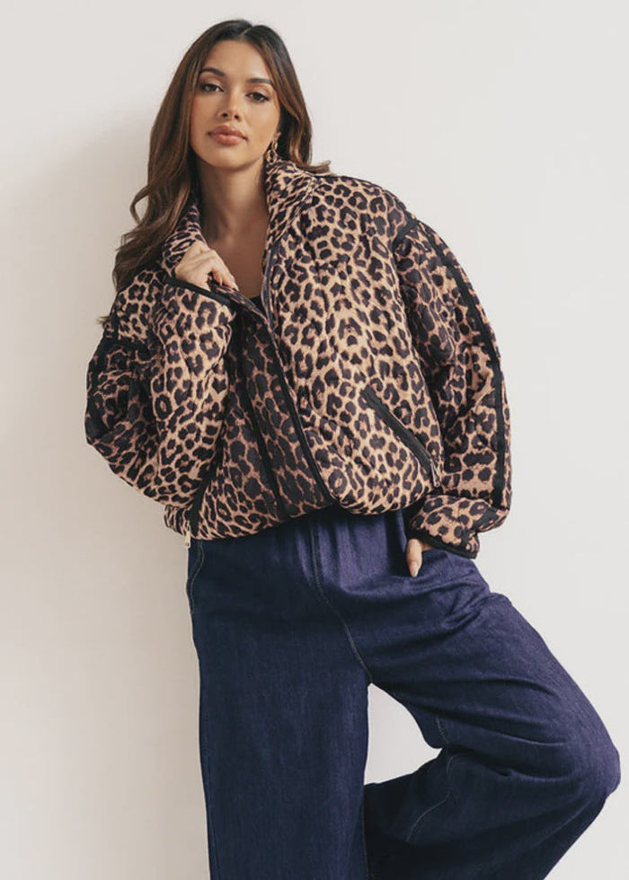 Chelsea Leopard Print Puffer