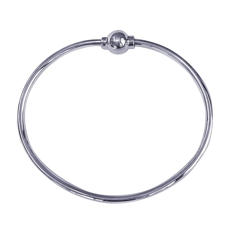 S/S Bangle With Screw Ball Clasp 57mm