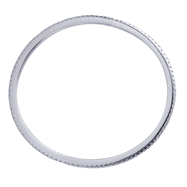 S/S 2mm White Cz Oval Bangle 64mm
