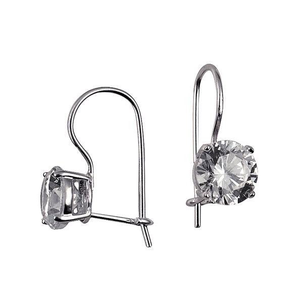 SS 8MM Round CZ Closed Earring