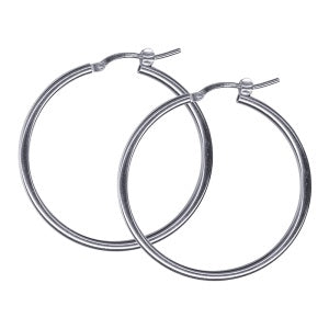 S/S Italian Plain Hoop (2mm Tube) 30mm