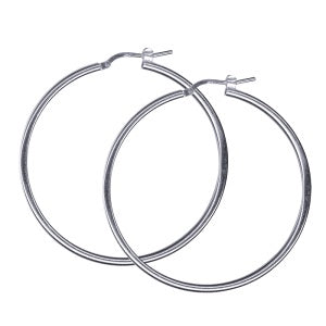 S/S Italian Plain Hoop (2mm Tube) 40mm