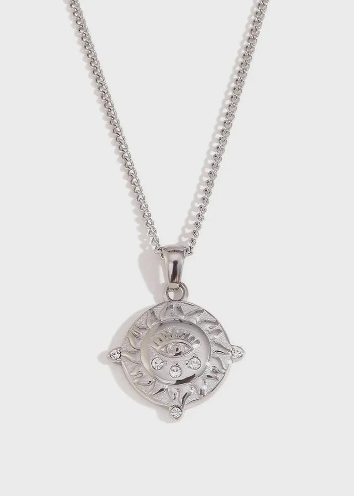 Boho & Mala Stainless Steel Evil Eye Pendant Necklace