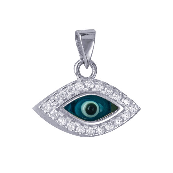 Cz Greek Eye Pendant & 45cm Chain