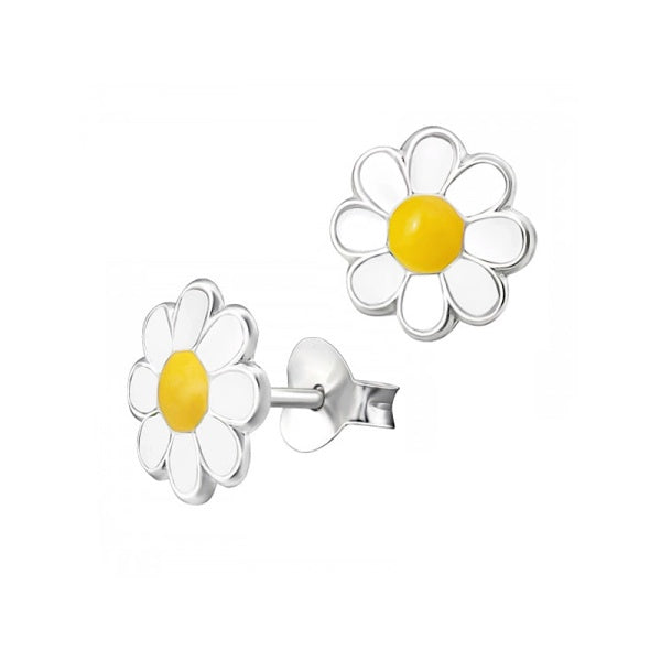 S/S Enamel Daisy Studs