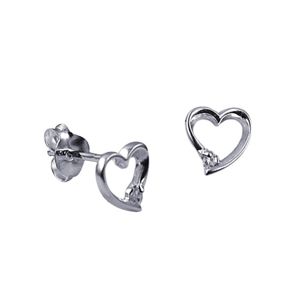 S/S Cz Open Heart Stud Earring