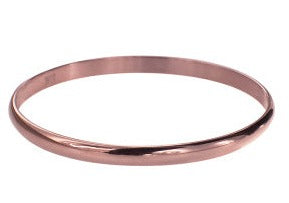 Stainless Steel 5mm Wide Comfort Fit Bangle Rose Gold 65mm