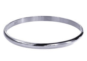 Stainless Steel 5mm Wide Comfort Fit Bangle 65mm Silver