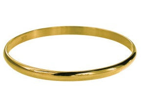 Stainless Steel 5mm Wide Comfort Fit Bangle Gold 69mm