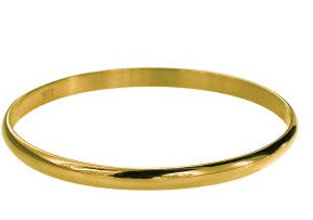 Stainless Steel 5mm Wide Comfort Fit Bangle Gold 65mm