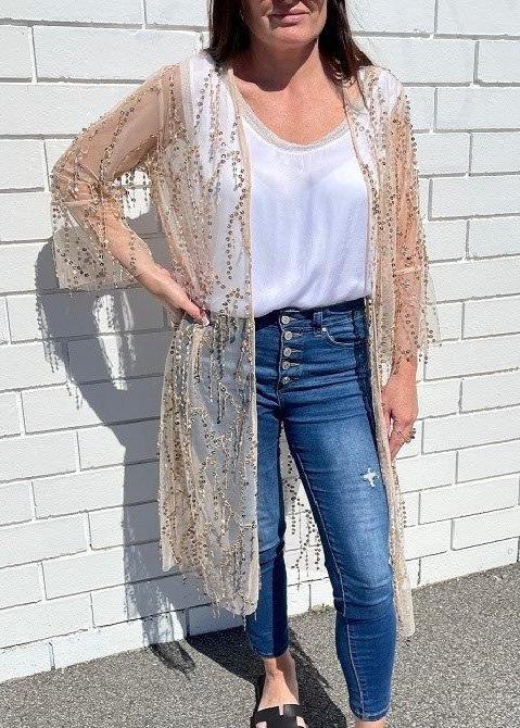 I Feel Love Sequin Kimono