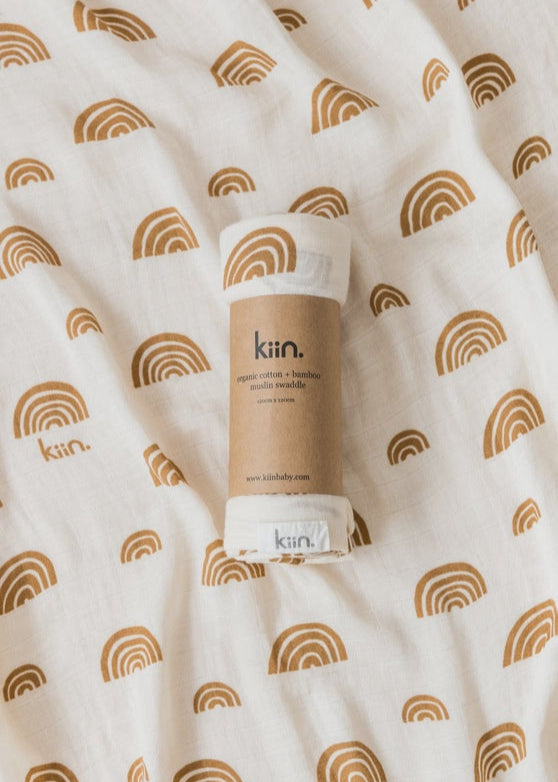 Organic Swaddle Rainbow Ivory KiiN