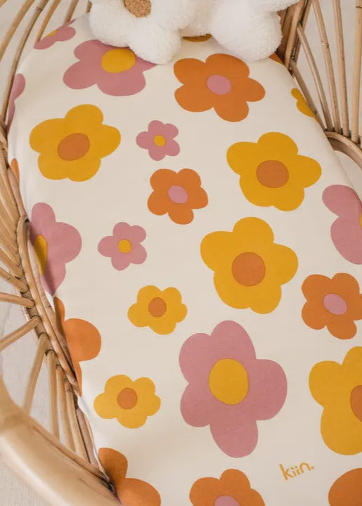 Organic Change Pad/Bassinet Sheet BLOOM
