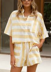 Belrose Stripe Shirt & Shorts Set