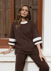 Sorority Oversized Boyfriend Tee Chocolate