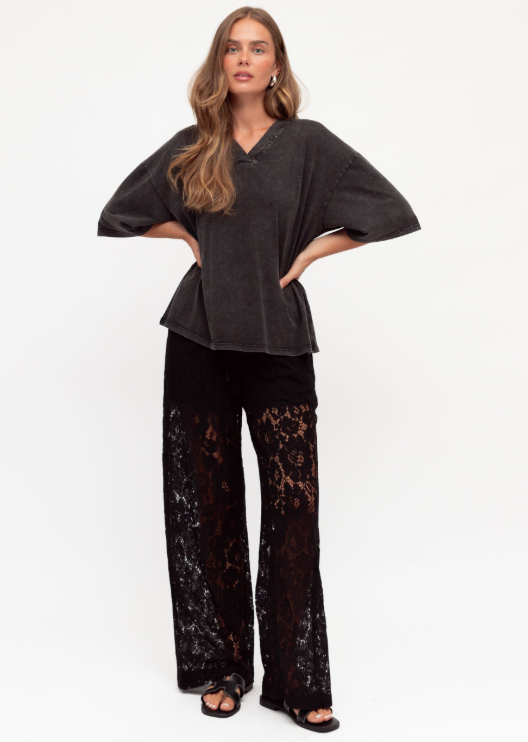 Eliza Lace Pant Black