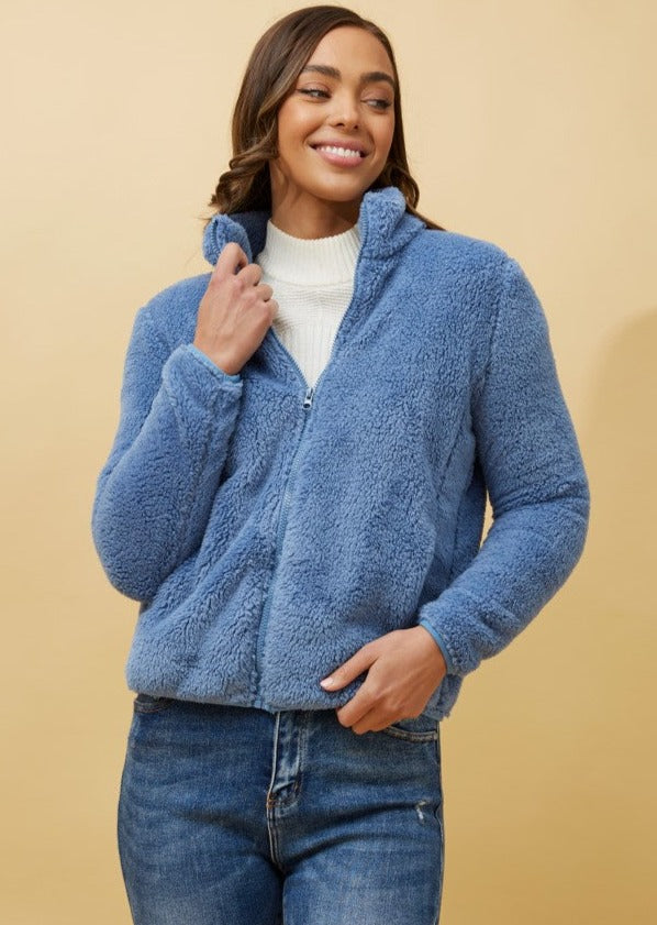 Amelia Teddy Jacket Indigo