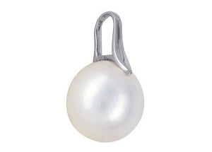 SS 10mm Oval Freshwater Cultured Pearl Pendant