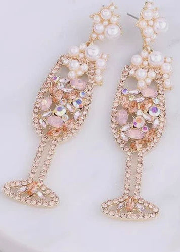 Champagne Petillant Rose Earrings