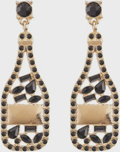 Black Magic Champagne Earrings