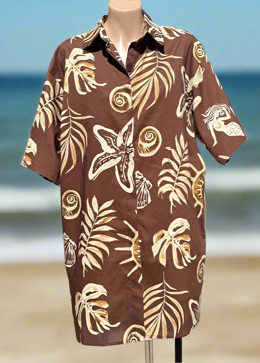 Mermaid Palm Shirt Dress