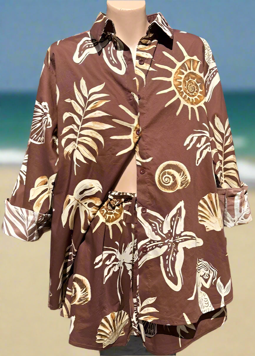 Mermaid Palm Shirt & Short Set