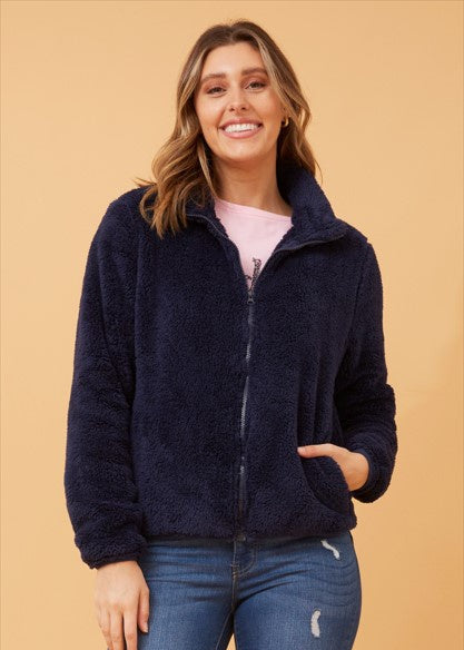 Amelia Teddy Jacket Navy