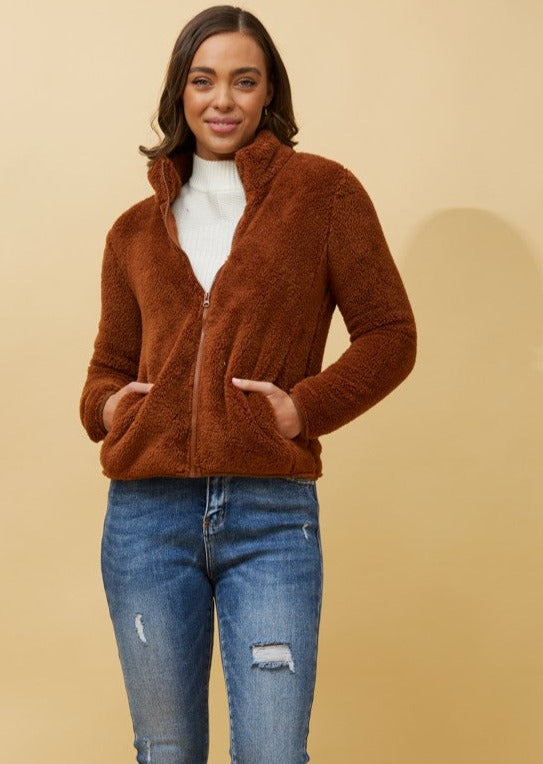 Amelia Teddy Jacket Cinnamon