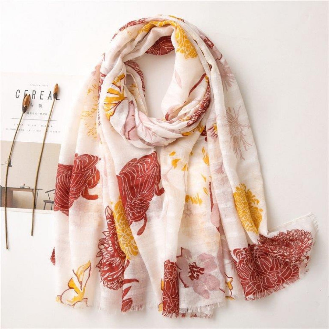 LillyCo Yellow & Rust Print Scarf