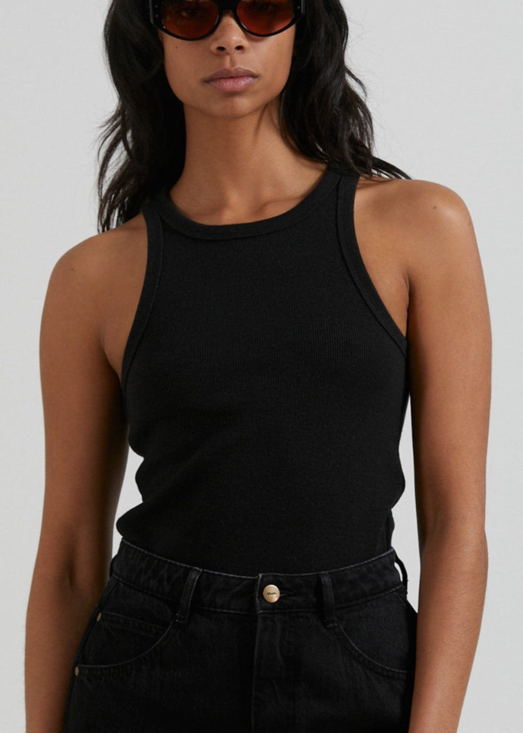 Lydia Hemp THC Ribbed Singlet Black
