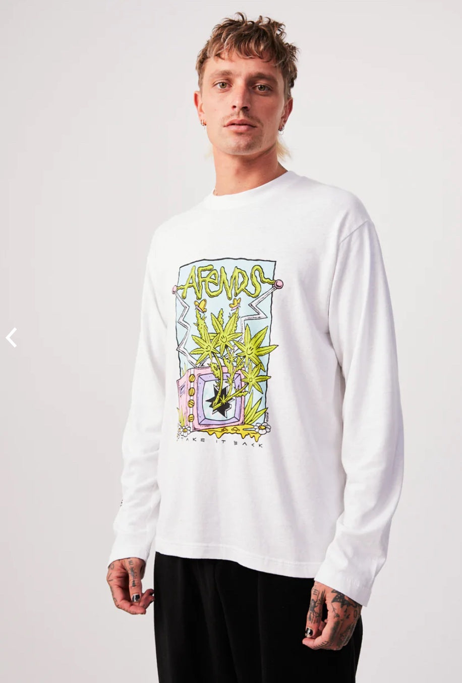 AFENDS Take it Back L/S Hemp Retro Fit Tee