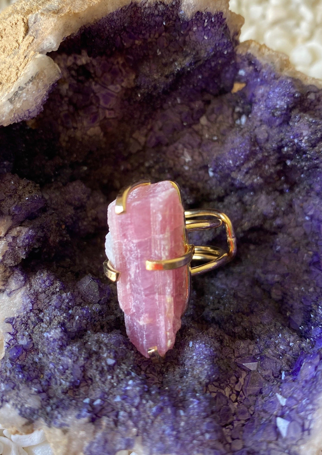 Pink Tourmaline - Gold