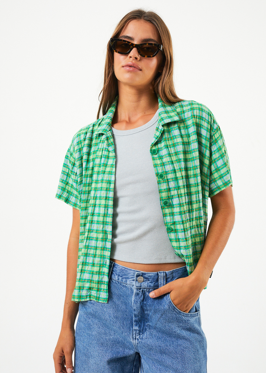 AFENDS Tully Hemp Seersucker Check Shirt