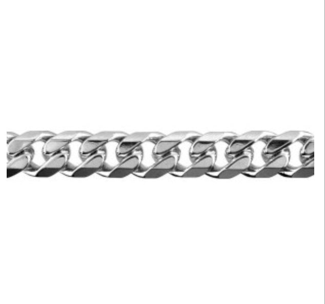 SS Diamond Curb Mens Bracelet