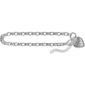 S/S  Oval Belcher Filagree Padlock Bracelet