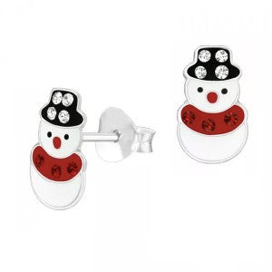 SS Enamel Christmas Snowman Studs