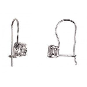 SS 6MM Round CZ Closed Earring