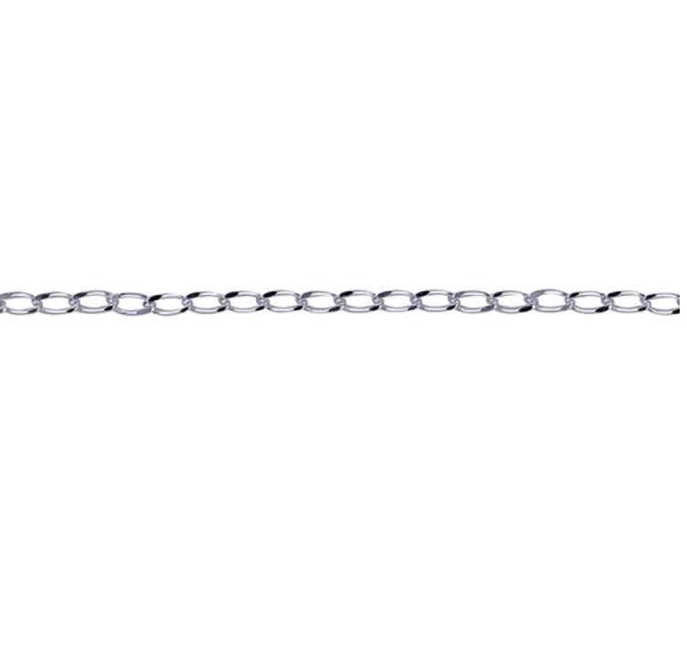 SS Diamond Cut Long Curb Chain 50cm