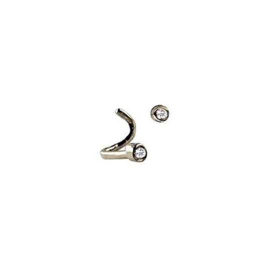 9ct Diamond Set Nose Stud White Gold