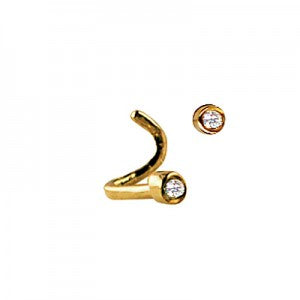 9ct Diamond Set Nose Stud Yellow Gold