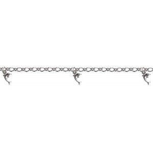 SS Oval Figaro Anklet + 3 Dolphins