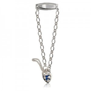 SS Baby ID Bracelet + Bluebird Padlock