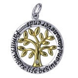 S/S Two-Tone Tree of Life Necklace