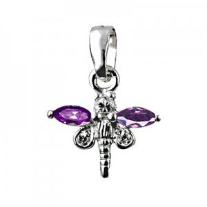 SS Amethyst & Dragon Fly Pendant