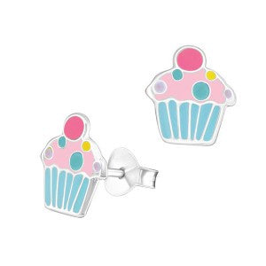 SS Enamel Cupcake Earrings