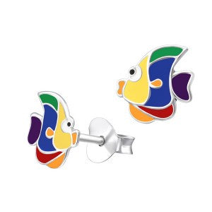 SS Enamel Fish Earrings