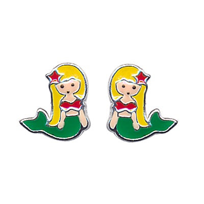S/S Enamel Mermaid Studs