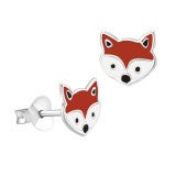 SS Enamel Fox Earrings