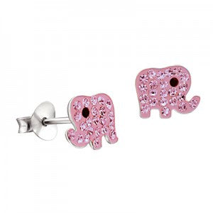 SS Crystal Pink Elephant Earrings