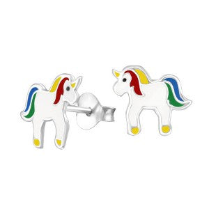 S/S Rainbow Enamel Unicorn Studs